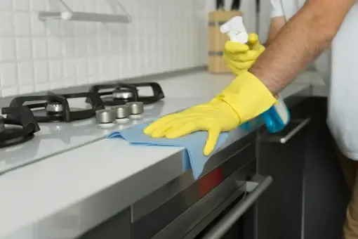 Stove and counter cleaning for an Airbnb in Raleigh, NC