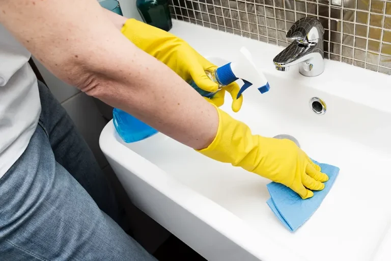Bathroom sink cleaned during a housekeeping visit in Cary, NC