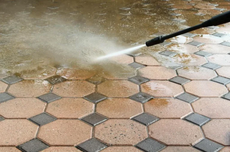 Power washing paver patio stones in Cary, NC