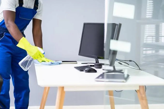 Office workstation disinfected in Cary, NC